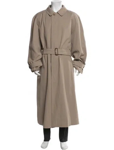 Pre-owned Burberry Nova Check Pattern Wool Trench Coat In Neutral