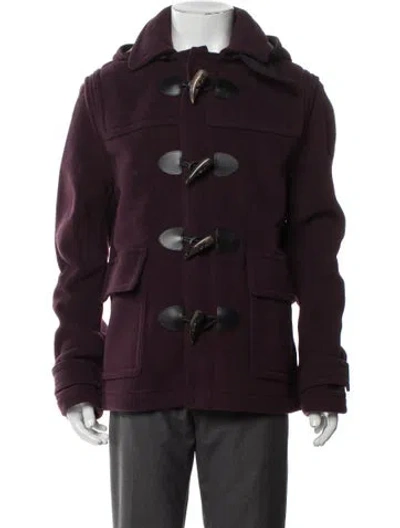 Pre-owned Burberry Nova Check Pattern Wool Utility Jacket In Purple