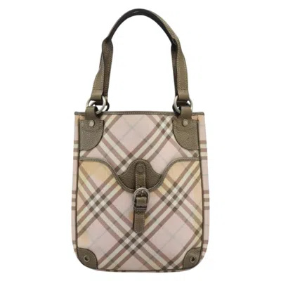 Pre-owned Burberry Nova Check Pink Canvas Tote Bag ()