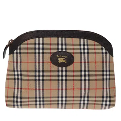 Pre-owned Burberry Nova Check Pochette Canvas Beige Canvas Clutche & Pouche Bag () In Sand