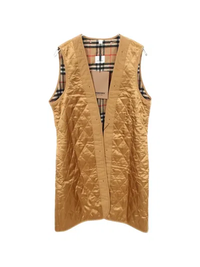 Pre-owned Burberry Nova Check Quilted Gilet In Neutral