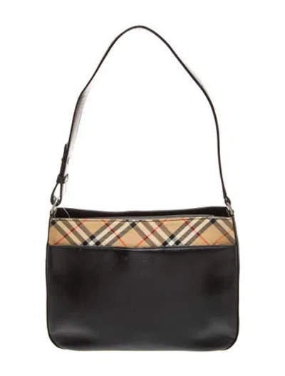 Pre-owned Burberry Nova Check Shoulder Bag In Black
