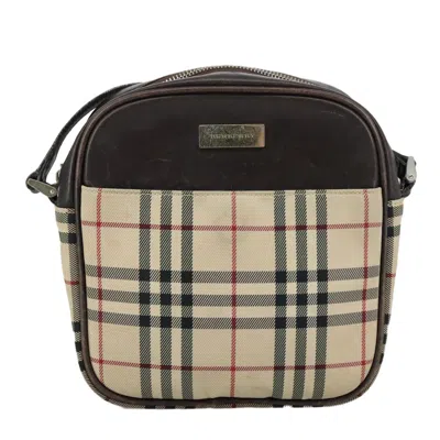 Pre-owned Burberry Nova Check Shoulder Bag Canvas And Leather Beige Canvas Shoulder Bag Bag () In Sand