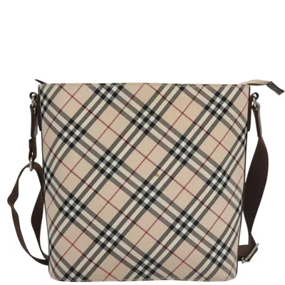 Pre-owned Burberry Nova Check Shoulder Bag Canvas Beige Canvas Shoulder Bag Bag () In Sand