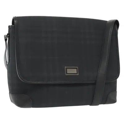 Pre-owned Burberry Nova Check Shoulder Bag Canvas Navy Canvas Shoulder Bag Bag () In Blue