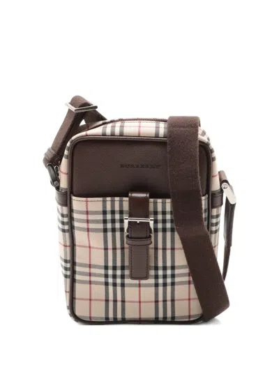 Pre-owned Burberry Nova Check Shoulder Bag In Neutral