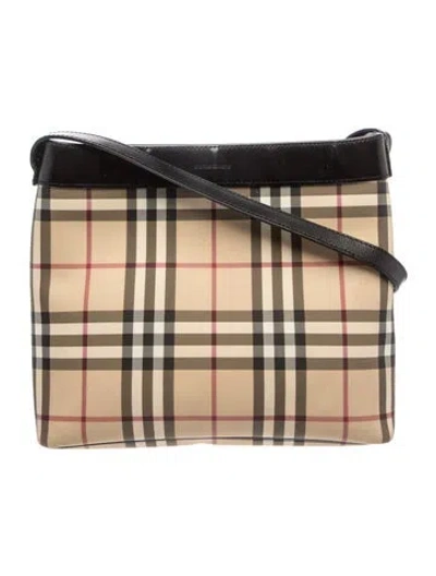Pre-owned Burberry Nova Check Shoulder Bag In Neutral