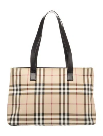Pre-owned Burberry Nova Check Shoulder Bag In Neutral