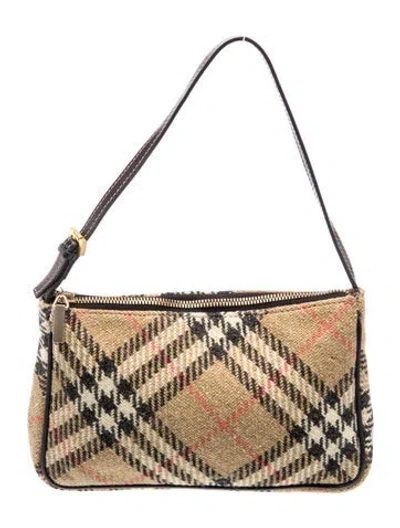 Pre-owned Burberry Nova Check Shoulder Bag In Neutral