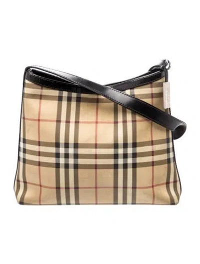 Pre-owned Burberry Nova Check Shoulder Bag In Neutral