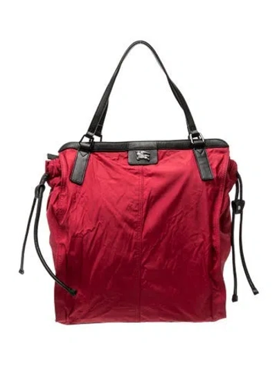 Pre-owned Burberry Nova Check Shoulder Bag In Red