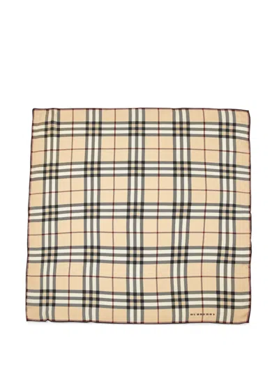Pre-owned Burberry Nova Check Silk Scarf