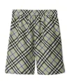 Burberry Nova Check Silk Shorts In Black