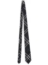 Burberry Check Silk Tie In Black