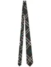 Burberry Check Silk Tie In Black