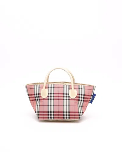 Burberry Nova Check Small Tote Bag In Pink