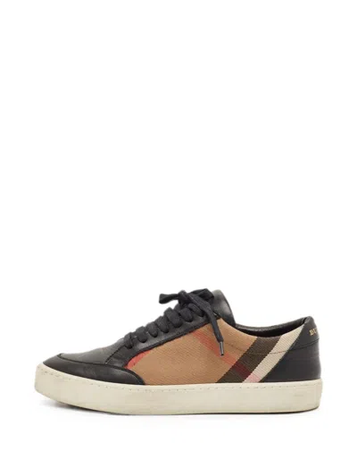 Pre-owned Burberry Nova Check Sneakers In Black