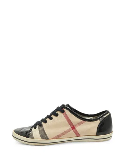 Pre-owned Burberry Nova Check Sneakers In Neutral