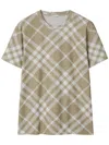 Burberry Check Stretch Cotton Blend T-shirt