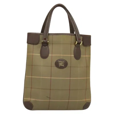 Pre-owned Burberry Nova Check Tote Khaki Canvas Tote Bag ()