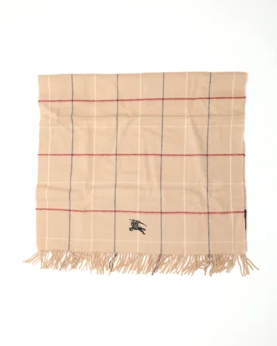 Burberry Nova Check Wool Scarf In Brown