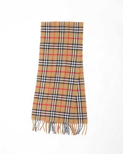Burberry Nova Check Wool Scarf In Brown