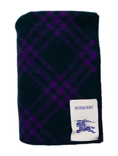 Pre-owned Burberry Nova Check Wool Throw Blanket In Multi