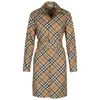 Burberry Check Dress In Beige Wool Blend In Brown