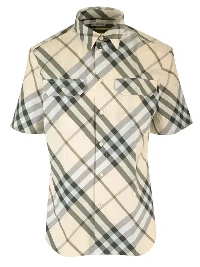 Burberry Short Sleeve Check Design Shirt In Multi