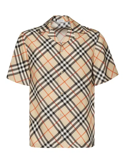 Burberry Nova Plaid Silk Cuban Collar Shirt