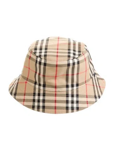 Pre-owned Burberry Novacheck Bucket Hat In Neutral