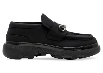 Pre-owned Burberry Nubuck Creeper Clamp Loafers (women's) Sneakers In Black