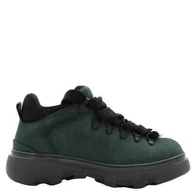 Pre-owned Burberry Nubuck Lace Up Trek Boots In Check Description