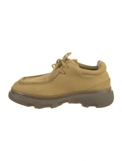 Pre-owned Burberry Nubuck Lace-up Boots In Green