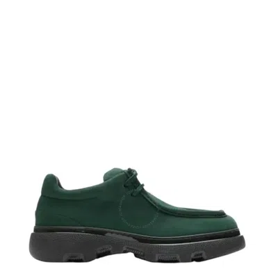Burberry Man Lace-up Shoes Deep Jade Size 9 Leather In Green