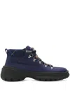 Burberry Nubuck Scoot Hike Boots In Blau