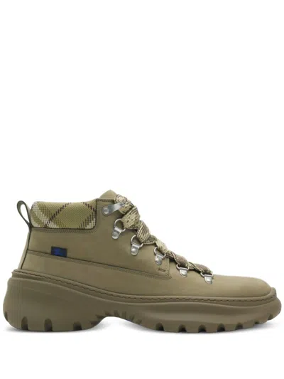 Burberry Nubuck Scoot Hike Boots​ In Green