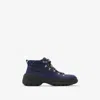 Burberry Navy Nubuck Scoot Hike Boots In Blue