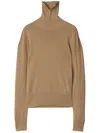 Burberry High Neck Wool Sweater With Equestrian Knight Motif In Multi