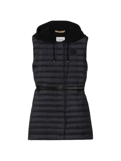 Burberry Nylon Ainsworth Hooded Gilet In Black
