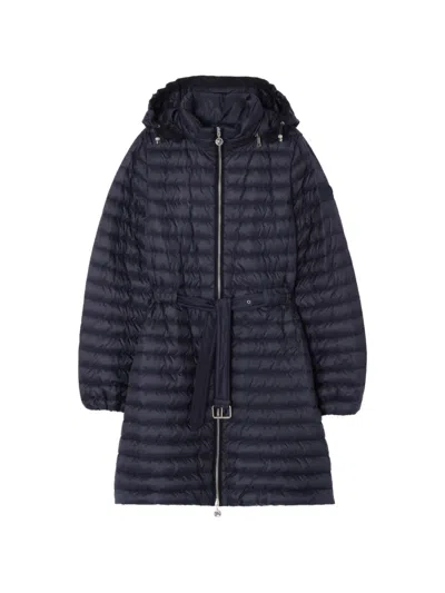 Burberry Nylon Amberley Puffer Coat In Blue