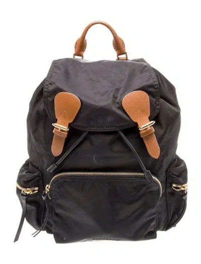Pre-owned Burberry Nylon Backpack In Black
