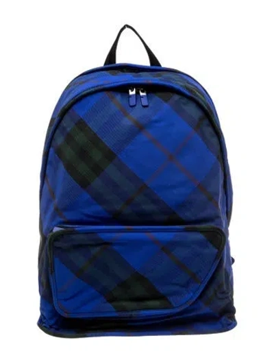 Pre-owned Burberry Nylon Backpack In Blue