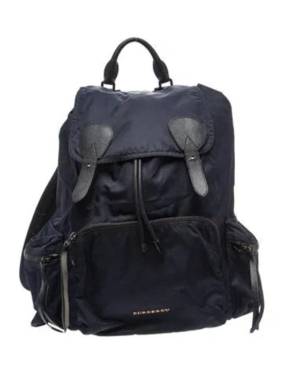 Pre-owned Burberry Nylon Backpack In Blue
