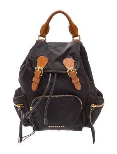Pre-owned Burberry Nylon Backpack In Gold
