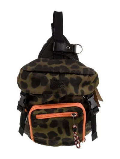 Pre-owned Burberry Nylon Backpack In Green