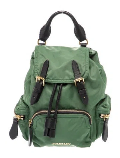 Pre-owned Burberry Nylon Backpack In Green