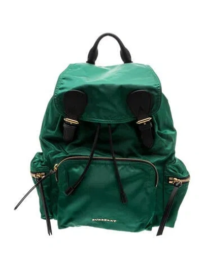 Pre-owned Burberry Nylon Backpack In Green