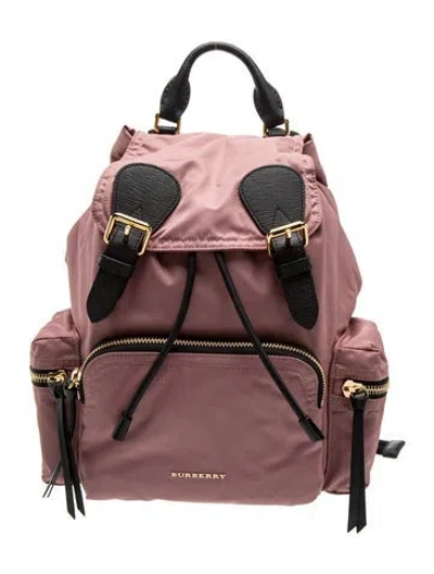 Pre-owned Burberry Nylon Backpack Medium In Pink
