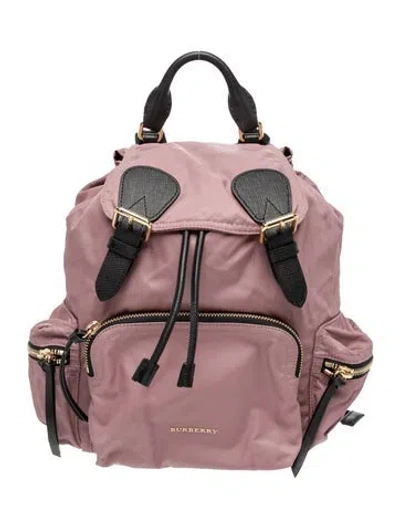 Pre-owned Burberry Nylon Backpack In Pink